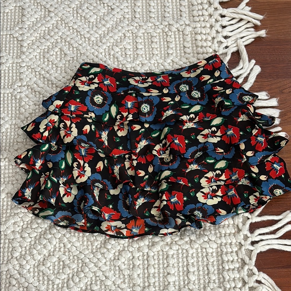 Topshop Ruffle Skirt Red, Black, Blue Ruffled Mini - Picture 2 of 4